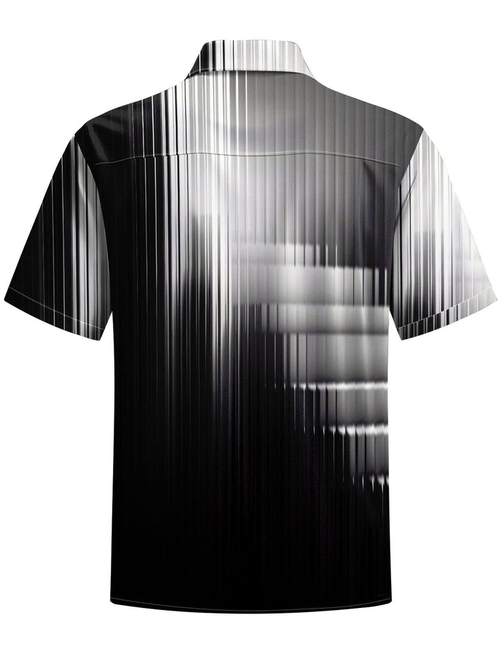 Alohadaddy® Casual Stripe Printed Chest Pocket Men&