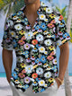 Alohadaddy® Hawaiian Flowers Art Print Chest Pocket Mens Short Sleeve Shirt Big & Tall