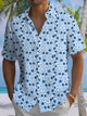 Alohadaddy® Hawaiian Flowers Art Print Chest Pocket Men's Short Sleeve Shirt Big & Tall