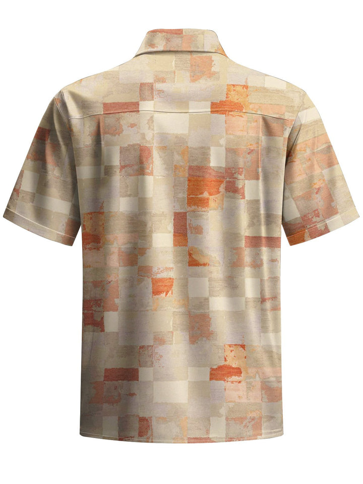 Alohadaddy® Casual Vintage Plaid Chest Pocket Mens Short Sleeve Shirt Big &amp; Tall