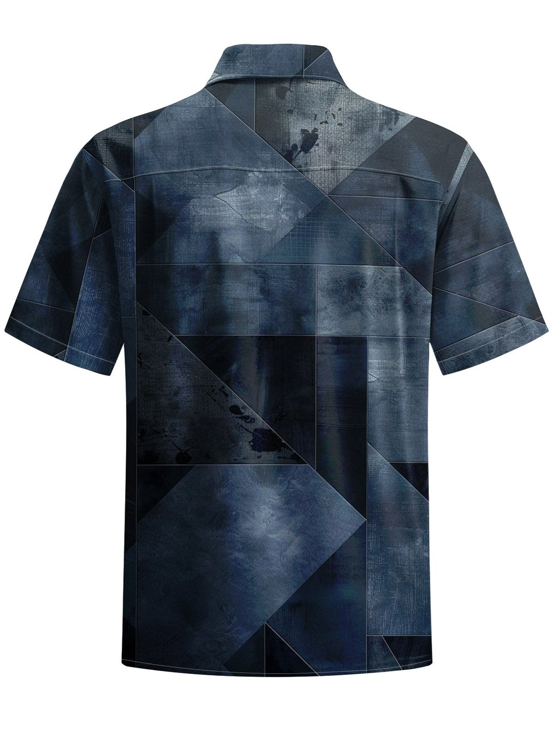 Alohadaddy® Casual Geometric Art Print Chest Pocket Men&