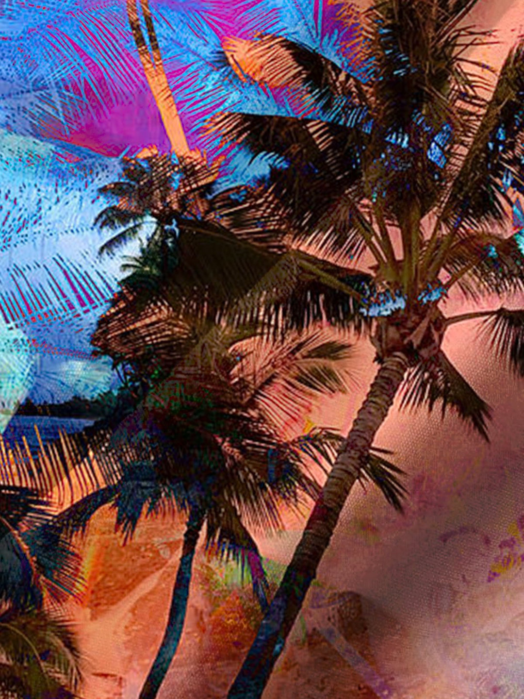 Alohadaddy® Hawaiian Palm Tree Art Print Chest Pocket Men&