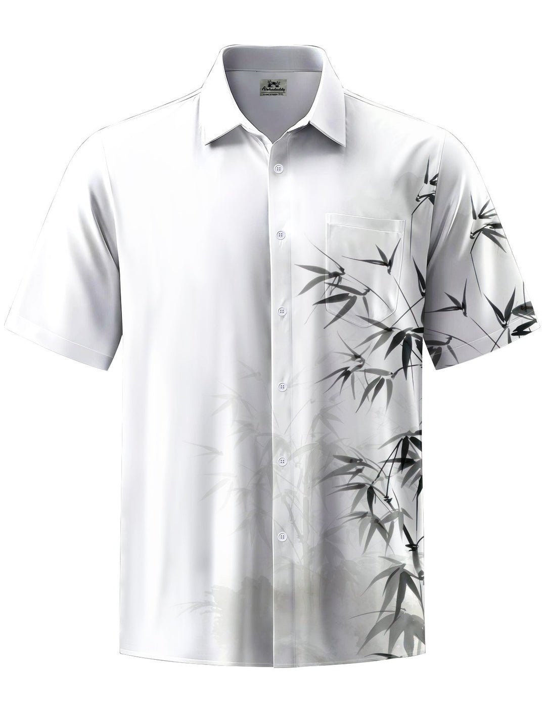 Alohadaddy® casual ink bamboo print with chest pocket and stretch for men&