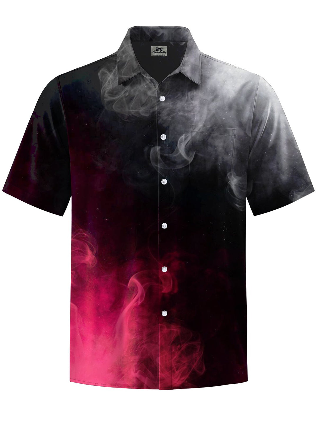 Alohadaddy® Casual Smoke Art Print Chest Pocket Men&