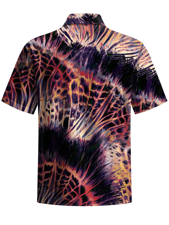 Alohadaddy® Vintage Abstract Texture Art Print Chest Pocket Men&