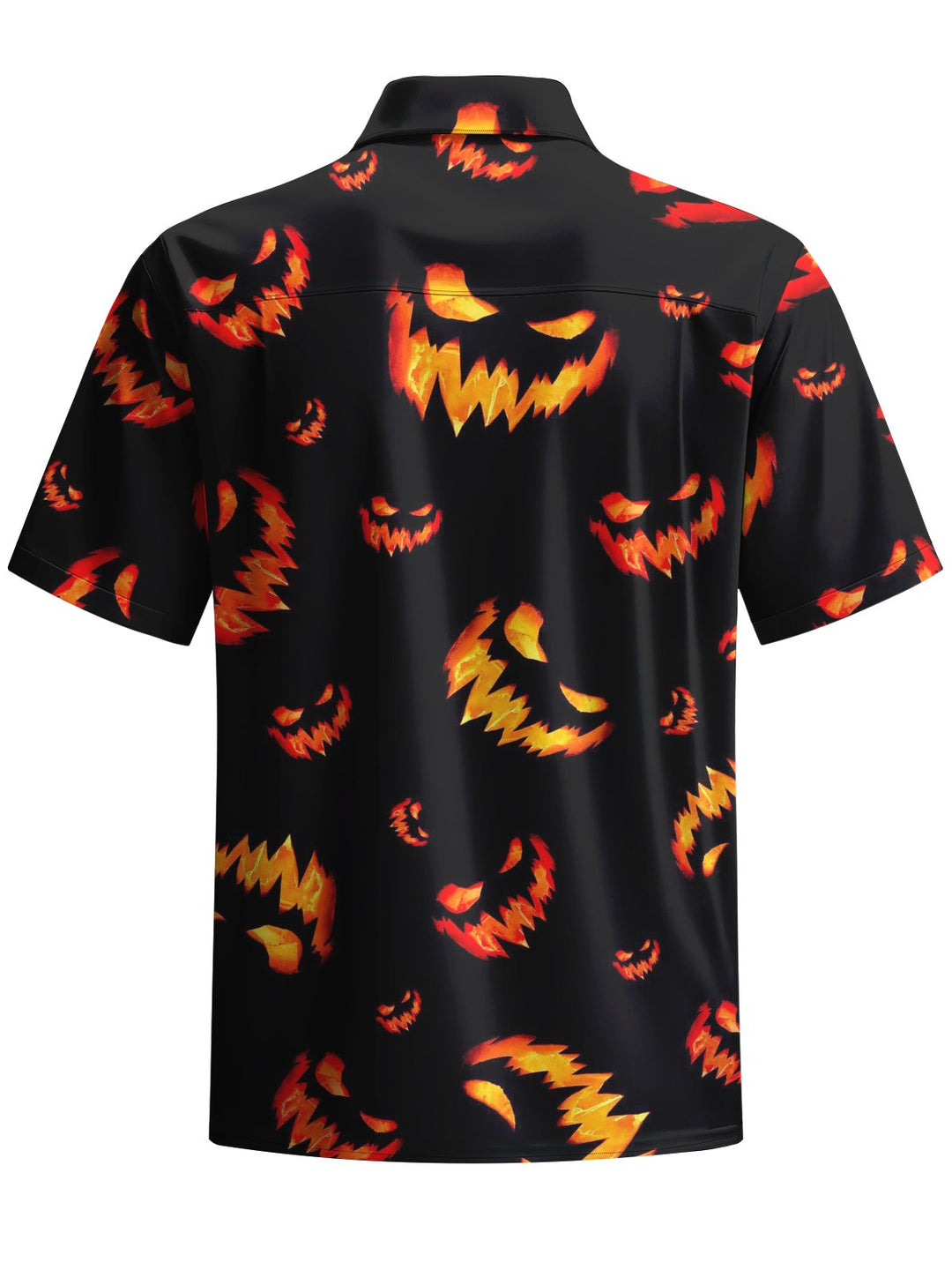 Alohadaddy® Halloween Pumpkin Monster Printed Artwork Chest Pocket Men&