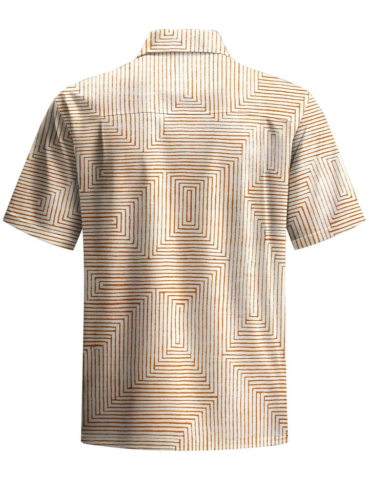 Alohadaddy® Casual Stripe Print Art Pocket Stretch Men&
