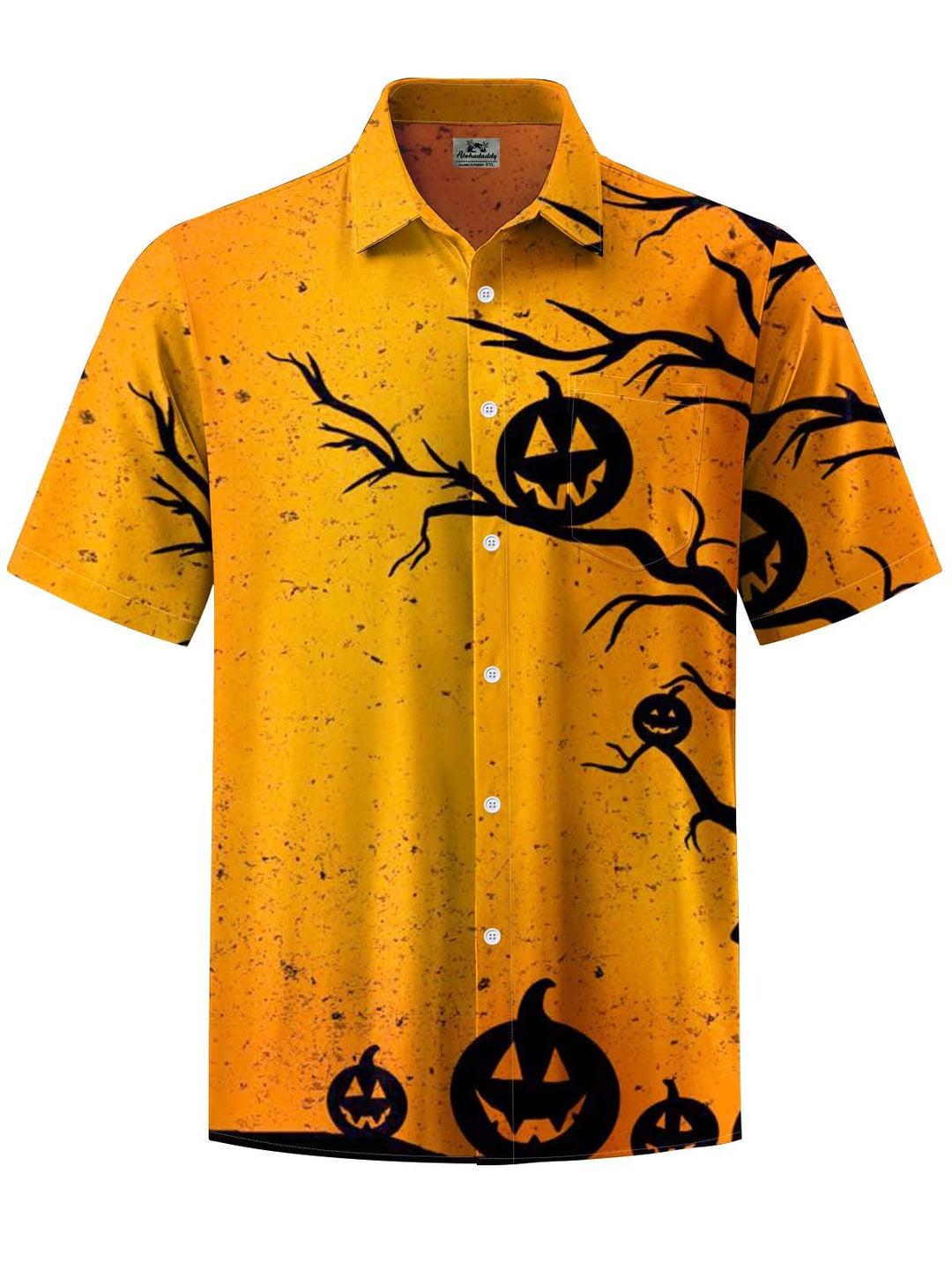 Alohadaddy® Halloween Pumpkin Art Print Chest Pocket Men&