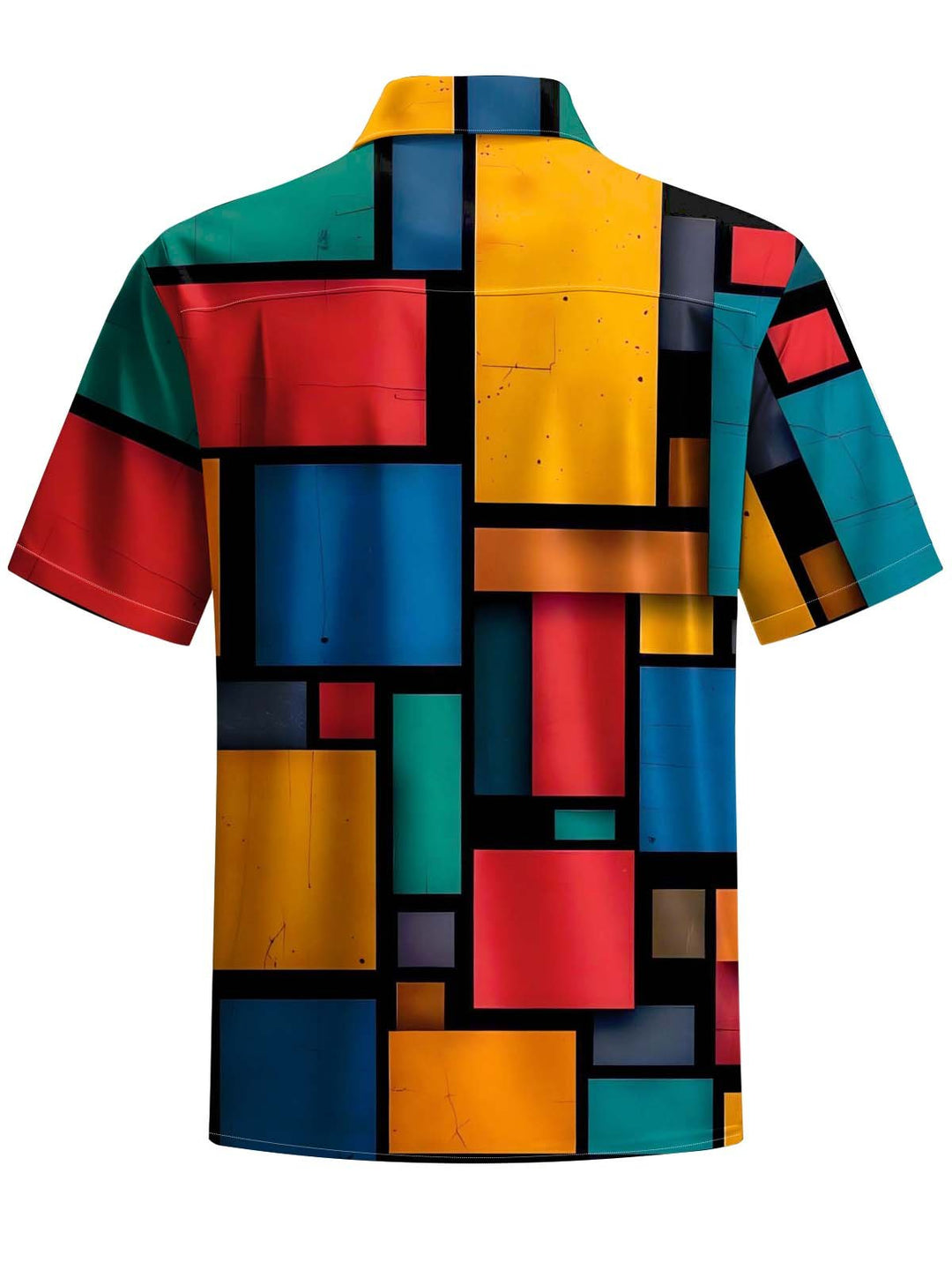 Alohadaddy® Vintage Geometric Art Print Chest Pocket Stretch Men&