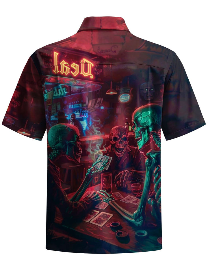 Alohadaddy® Halloween Skeleton Party Art Print Pocket Stretch Men&