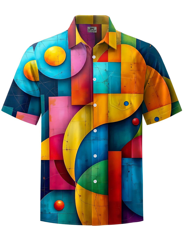 Alohadaddy® Vintage Geometric Art Print Pocket Stretch Men&