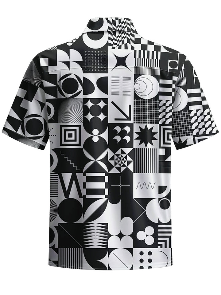Alohadaddy® Casual Geometric Art Print Pocket Stretch Men&