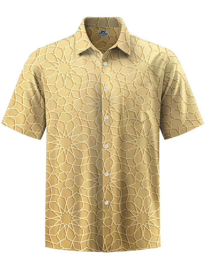 Alohadaddy® Casual Geometric Art Print Pocket Stretch Men&