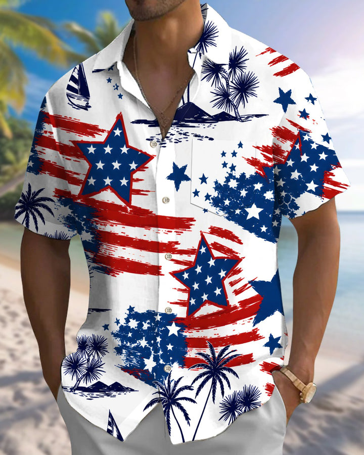 Alohadaddy® Vintage Flag Print Art Men&