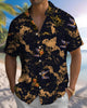 Alohadaddy® Men's Short-Sleeve Button-Down Shirt with Vintage Butterfly Art Print and Pocket