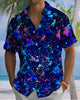 Alohadaddy® Men's Short-Sleeve Button-Down Shirt – Vintage Abstract Print with Pocket