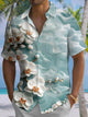 Alohadaddy Hawaiian Daily Casual Flowers Print Art Buttons Pockets Cardigan Stretch Large Size Short Sleeve Shirt