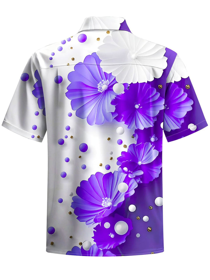 Alohadaddy® Casual Floral Print Chest Pocket Men&