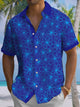 Alohadaddy® Hawaiian Floral Contrast Art Print Chest Pocket Mens Short Sleeve Shirts Big & Tall