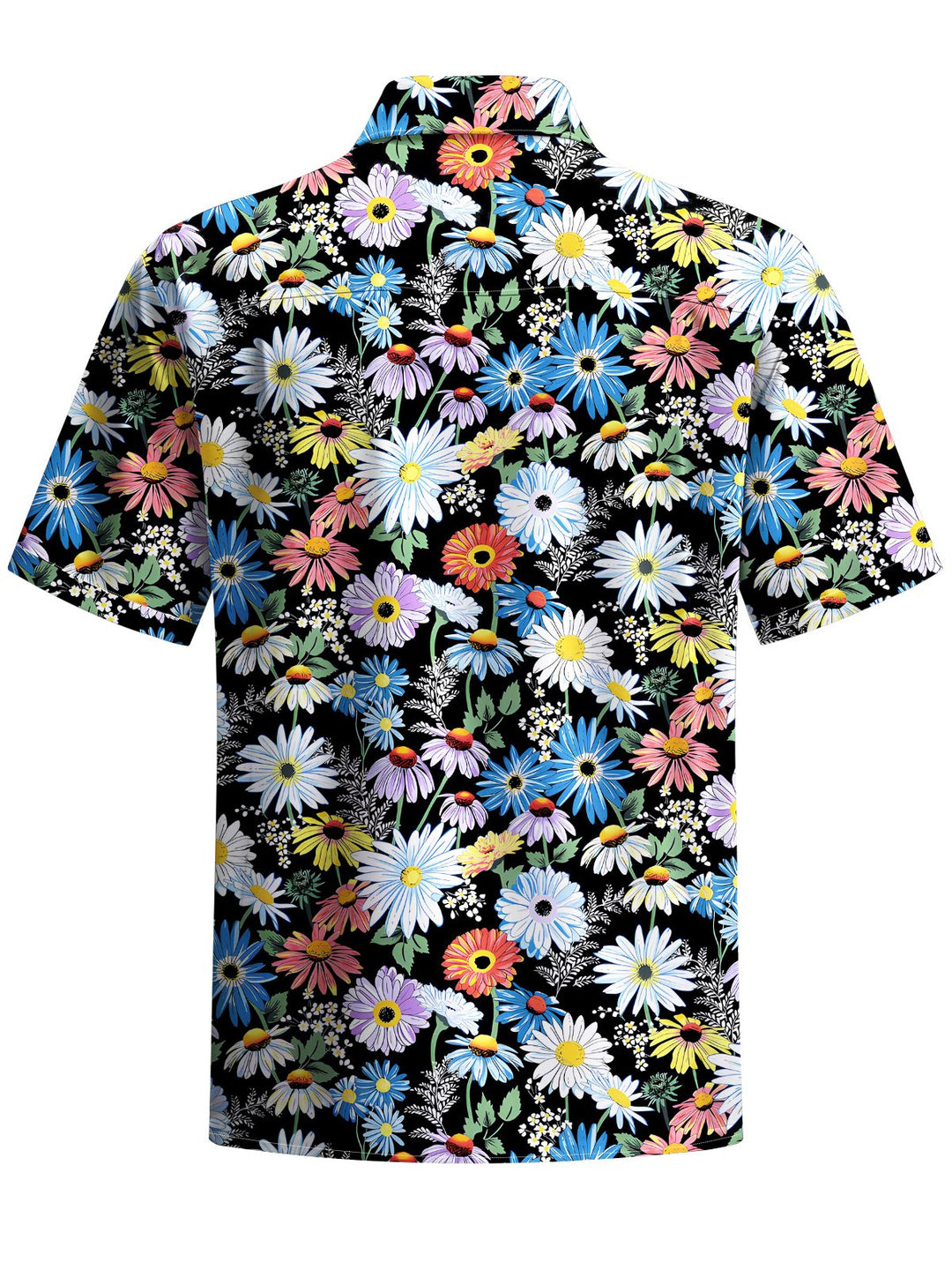 Alohadaddy® Hawaiian Flowers Art Print Chest Pocket Mens Short Sleeve Shirt Big &amp; Tall