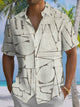 Alohadaddy® Casual Abstract Art Print Chest Pocket Men's Short Sleeve Shirt Big & Tall