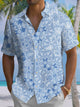 Alohadaddy® Hawaiian Pattern Art Print Chest Pocket Men's Short Sleeve Shirts Big & Tall