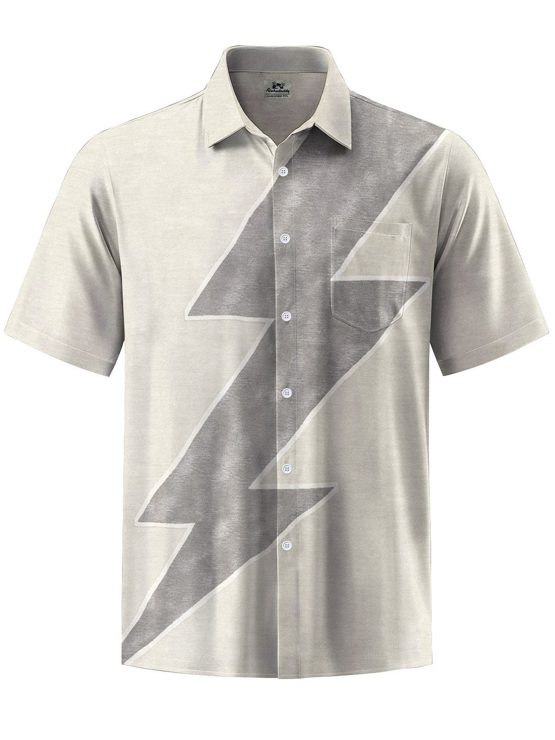Alohadaddy® Casual Lightning Art Print Chest Pocket Men&
