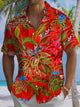 Alohadaddy® Hawaiian Flowers Art Print Chest Pocket Mens Short Sleeve Shirt Big & Tall
