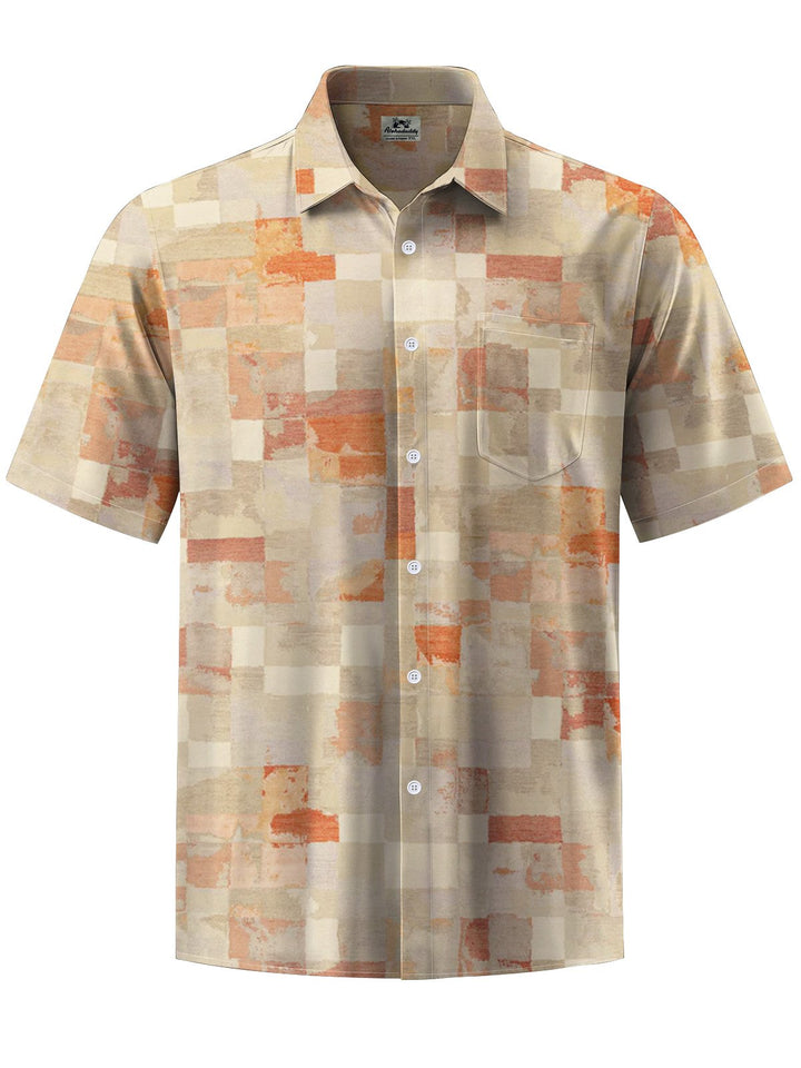 Alohadaddy® Casual Vintage Plaid Chest Pocket Mens Short Sleeve Shirt Big &amp; Tall