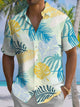 Alohadaddy® Hawaiian Palm Leaf Art Print Chest Pocket Men's Short Sleeve Shirt Big & Tall