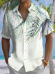 Alohadaddy® Hawaiian Palm Leaf Art Print Chest Pocket Mens Short Sleeve Shirt Big & Tall