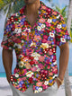 Alohadaddy® Hawaiian Floral Art Print Chest Pocket Mens Short Sleeve Shirt Big & Tall