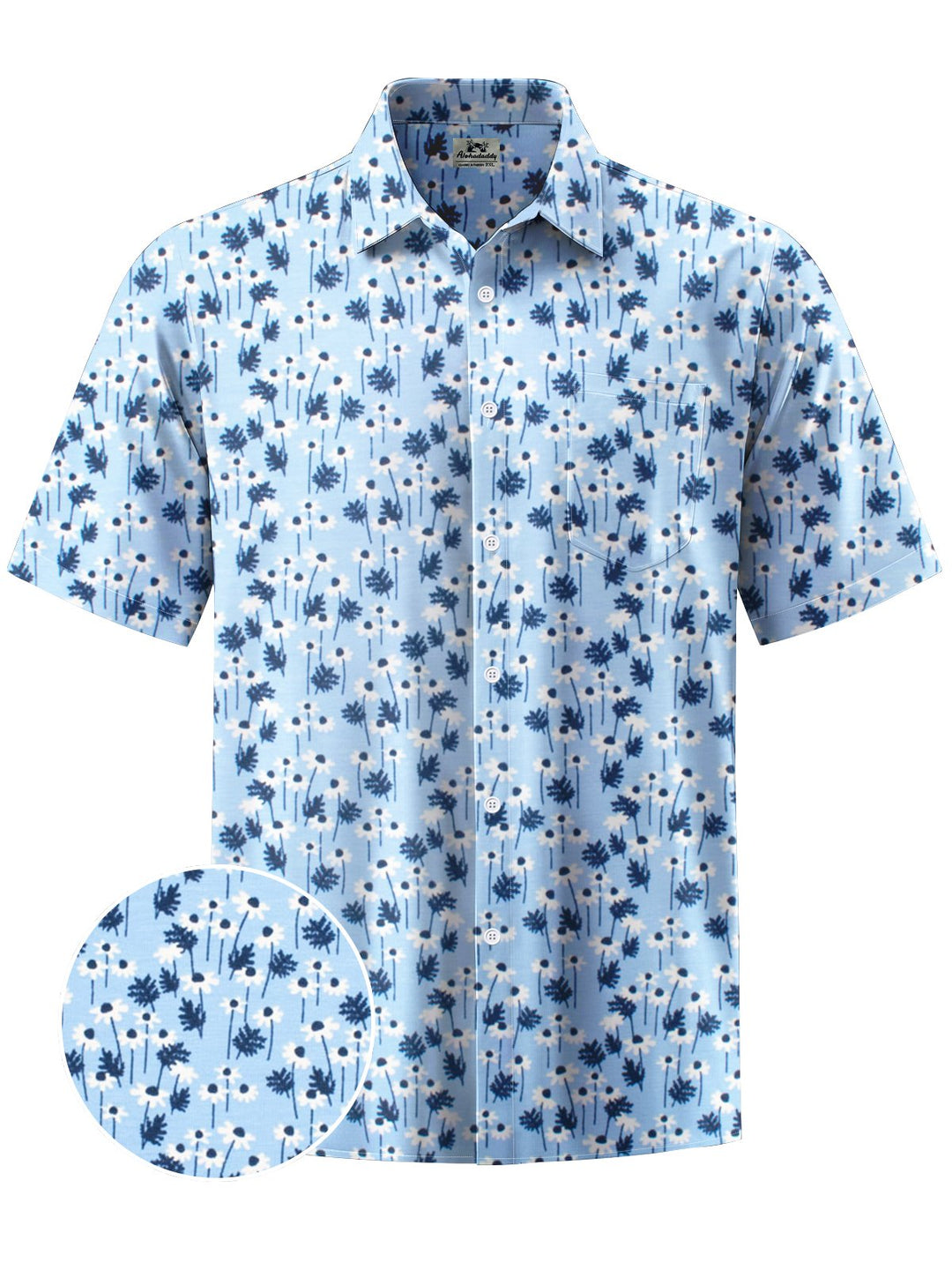 Alohadaddy® Hawaiian Flowers Art Print Chest Pocket Men&
