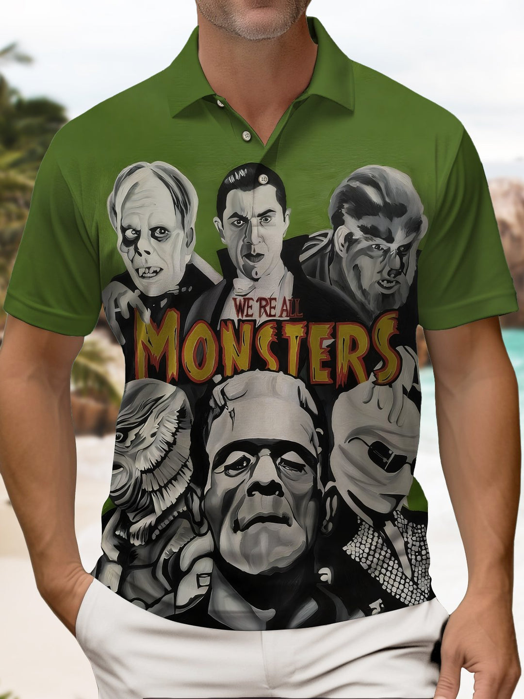 Alohadaddy® Retro Classic Movie Poster Short-Sleeve Polo Shirt
