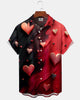 Alohadaddy® Retro Holiday Valentine's Day Heart Gradient Men's Short-Sleeve Shirt