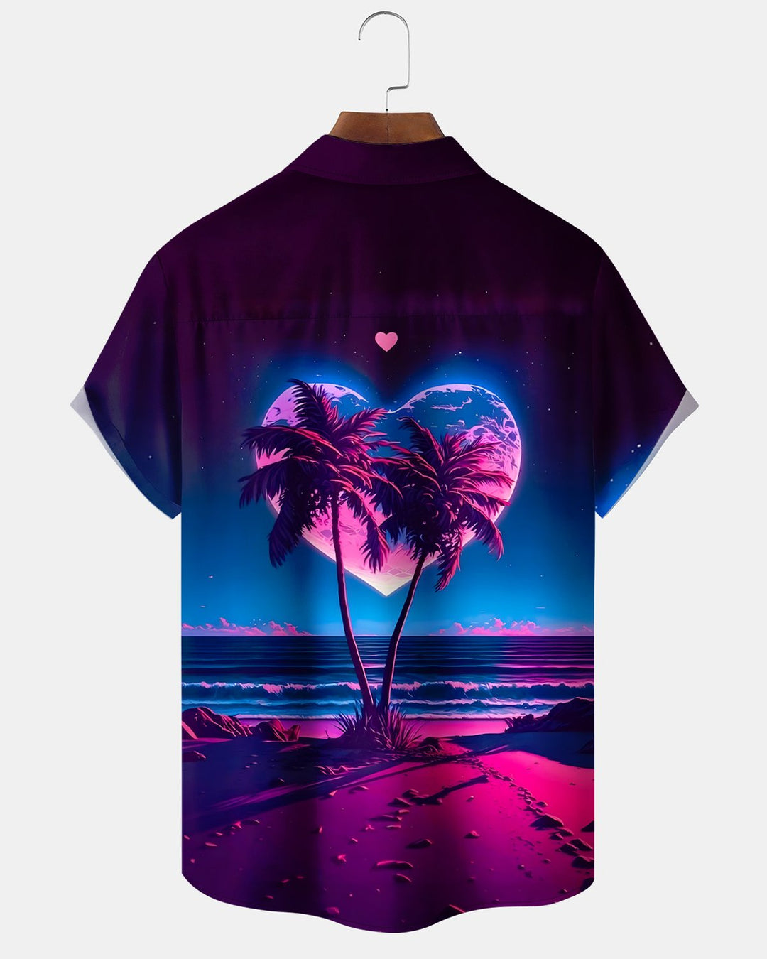 Alohadaddy® Retro Gradient Hawaiian Heart-Shaped Coconut Tree Valentine&