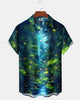 Alohadaddy® Hawaiian Coconut Tree Rainforest Firefly Gradient Men's Short-Sleeve Shirt