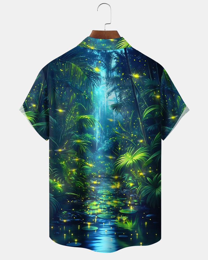 Alohadaddy® Hawaiian Coconut Tree Rainforest Firefly Gradient Men&