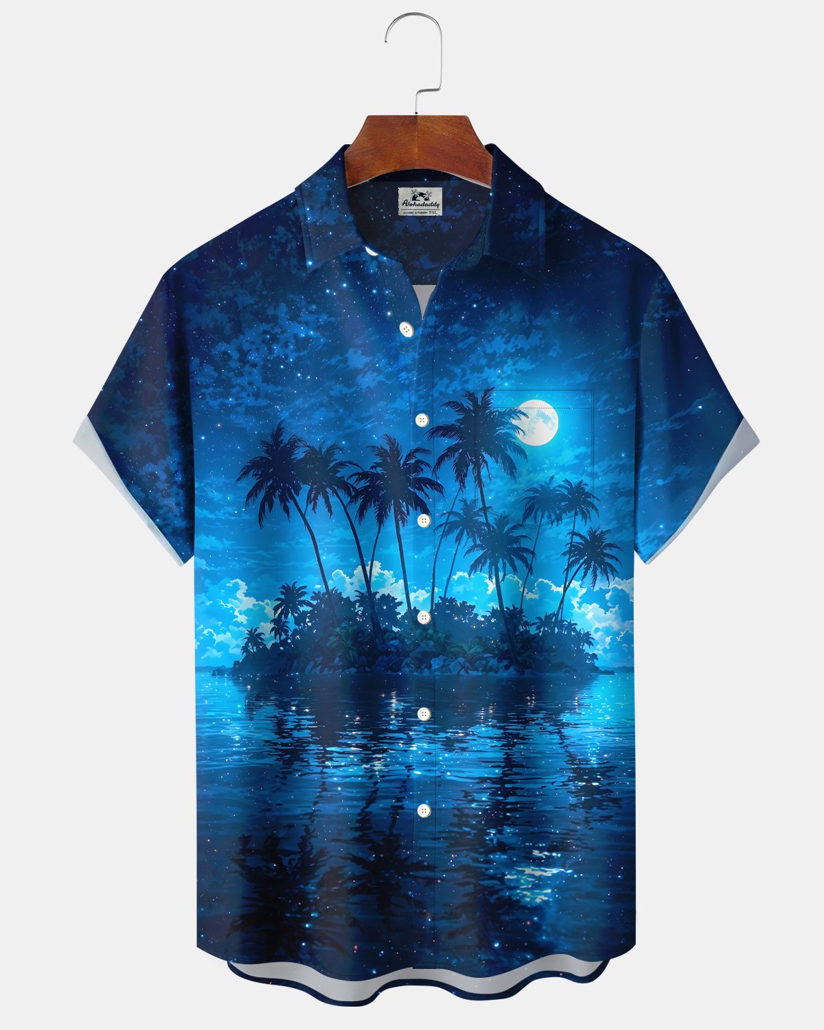 Alohadaddy® Hawaiian Beach Scenery Coconut Tree Vacation Shirt