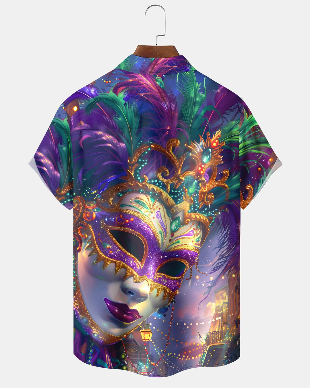 Alohadaddy® Holiday Mardi Gras Party Mask Feather Men&