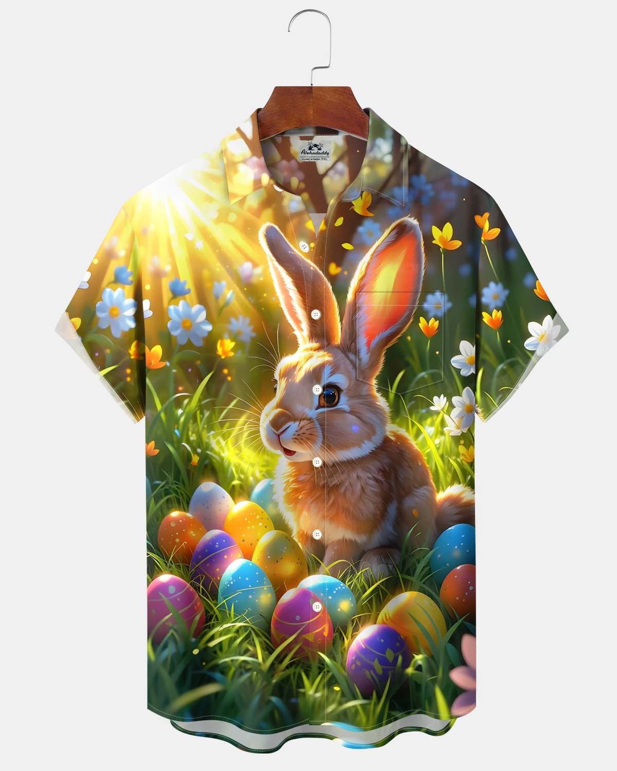 Alohadaddy® Easter Holiday Egg Bunny Cartoon Hawaiian Shirt
