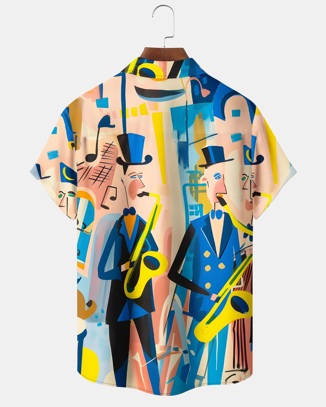 Alohadaddy® Retro Music Jazz Saxophone Band Short-Sleeve Shirt