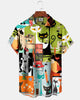 Alohadaddy® Vintage Medieval Geometric Atomic Cat Art Hawaiian Shirt