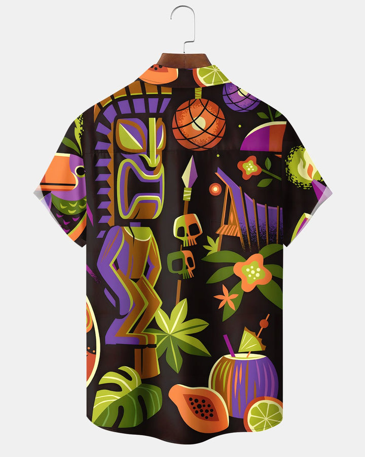Alohadaddy® Hawaiian Vintage Tiki Statue Vacation Hawaiian Shirt
