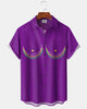 Alohadaddy® Holiday Carnival Beaded Quirky Short-Sleeve Shirt