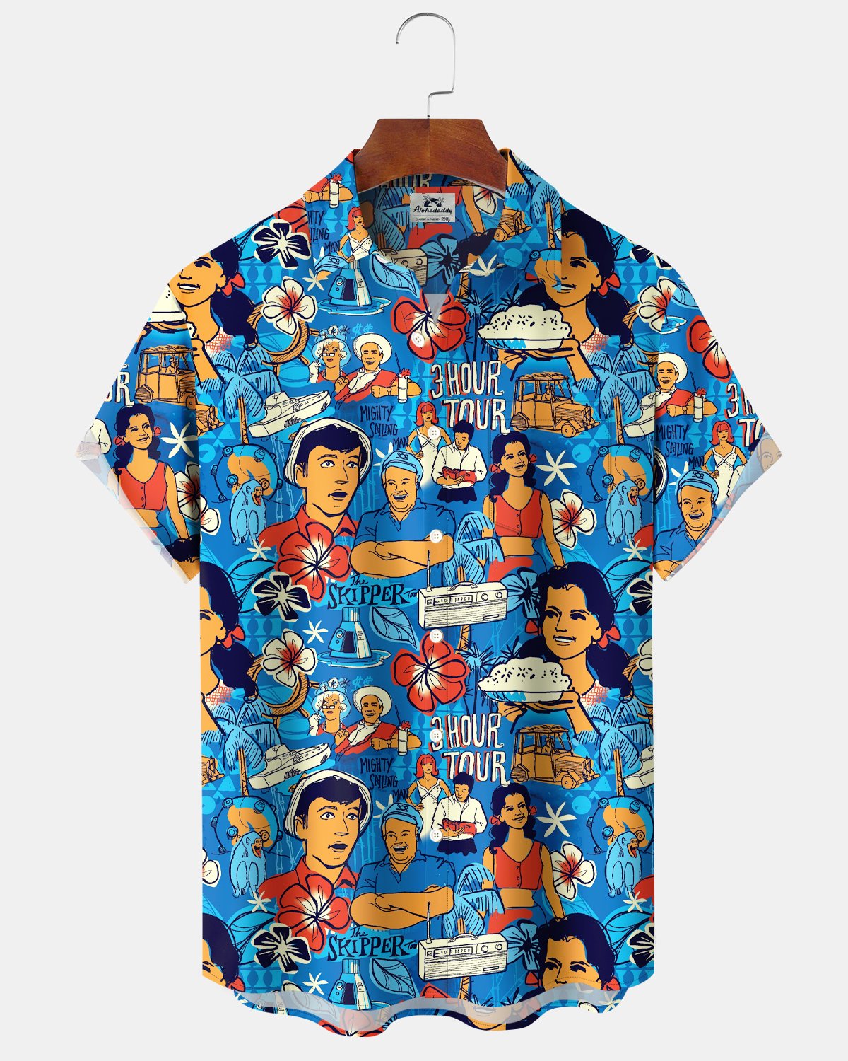 Alohadaddy® Hawaiian Retro Poster Tiki Short-Sleeve Shirt