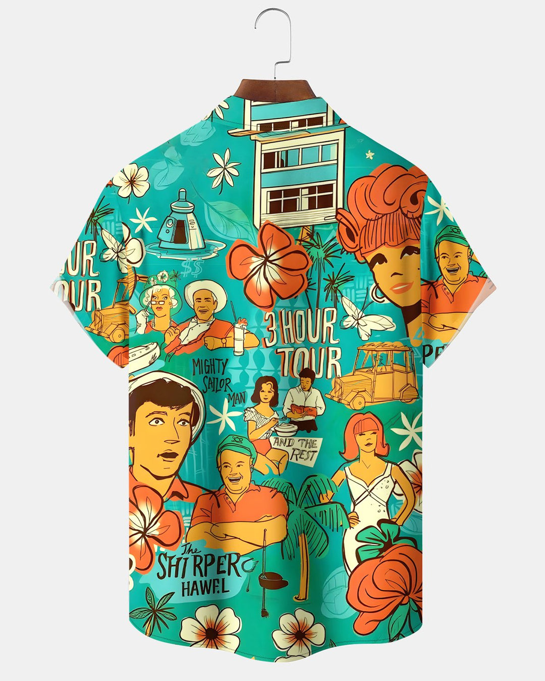 Alohadaddy® Hawaiian Retro Tiki Poster Vacation Short-Sleeve Shirt