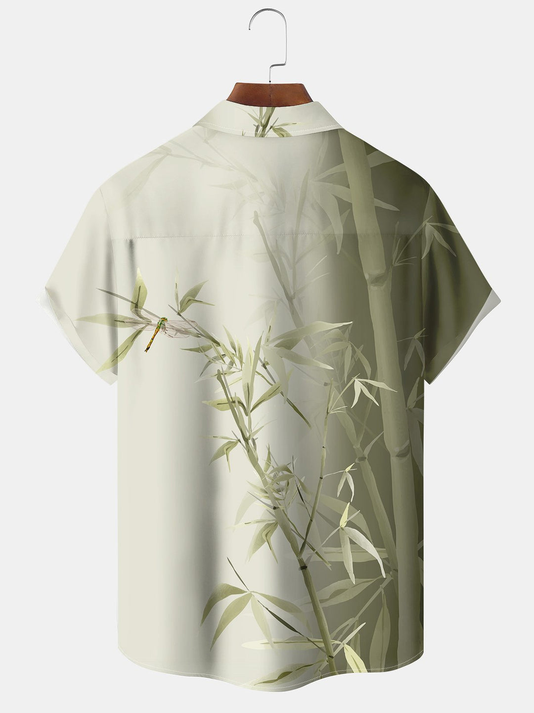 Alohadaddy Vintage Gradient Hawaiian Bamboo Dragonfly Pocket Vacation Shirt