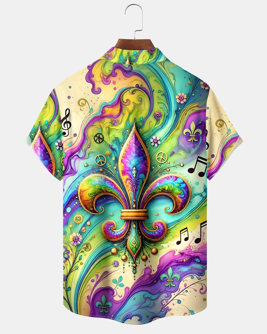 Alohadaddy® Holiday Carnival Abstract Gradient Musical Notes Hawaiian Shirt