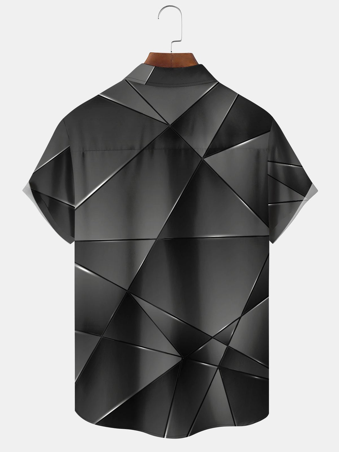 Alohadaddy Retro Gradient 3D Geometric Pocket Holiday Shirt